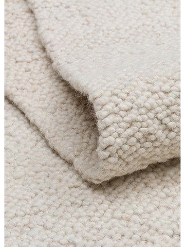 Tappeto tessuto a mano in misto lana, poliestere e cotone della serie Agra IVORY