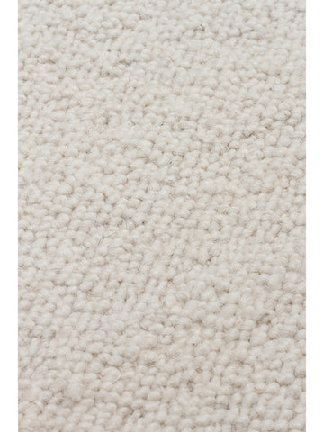 Tappeto tessuto a mano in misto lana, poliestere e cotone della serie Agra IVORY