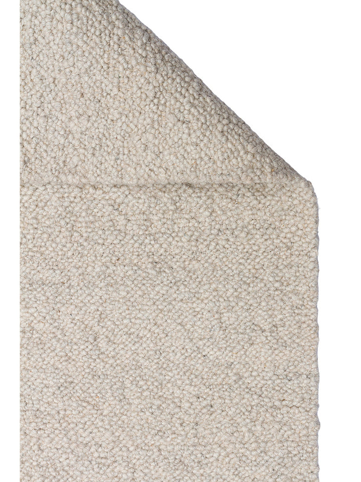 Tapis fait main en mélange de laine, polyester et coton de la série Agra ARGENT
