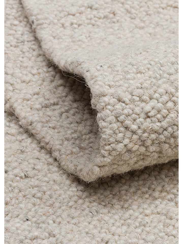 Tapis fait main en mélange de laine, polyester et coton de la série Agra ARGENT