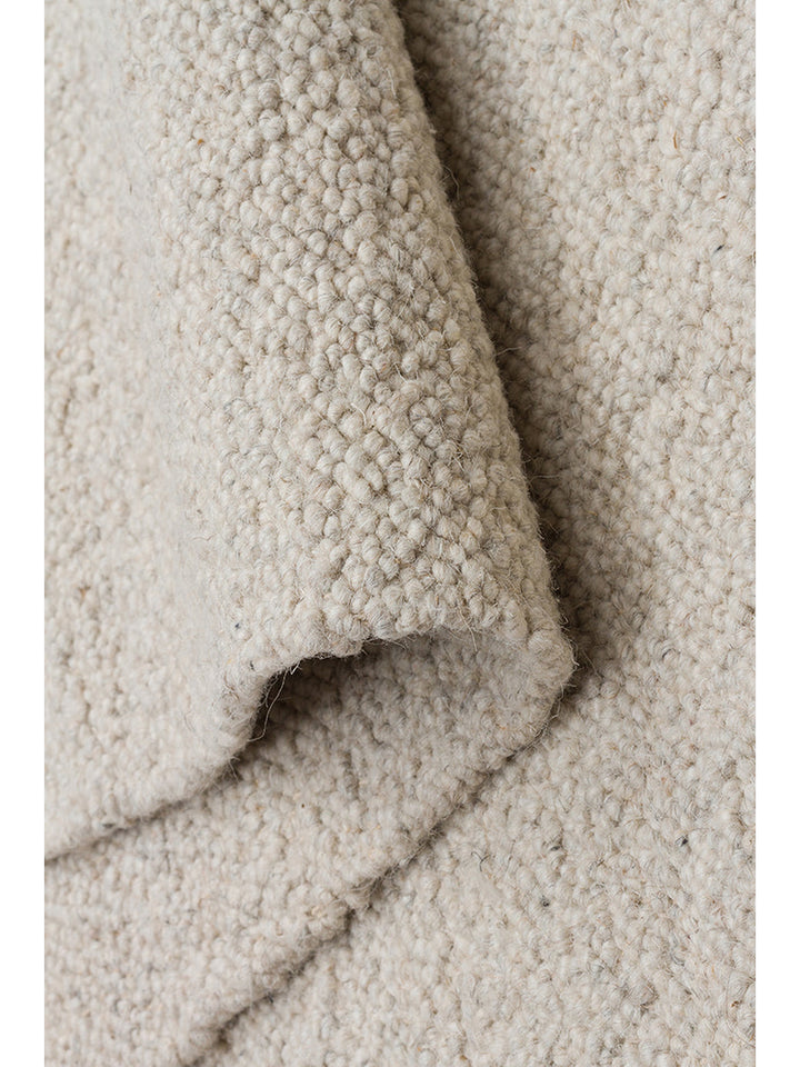 Tapis fait main en mélange de laine, polyester et coton de la série Agra ARGENT