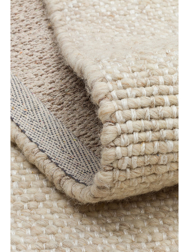 Puralana Series 100% Natural Wool and Cotton Hand-Woven Scandinavian Living Room Living Room Bedroom Carpet BEG