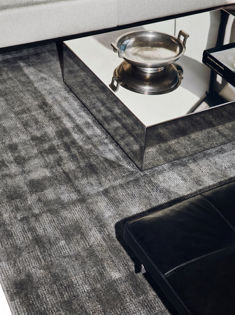 Brasilia Handmade Modern Simple Elegant TENCEL™ Special Black Loom Carpet 01 ANTHRACITE