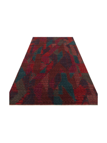 Burj Serisi %100 Naturel El Emeğiyle Üretilen TENCEL™ Kara Tezgah Halı 02 BERRY - Carpetdocia