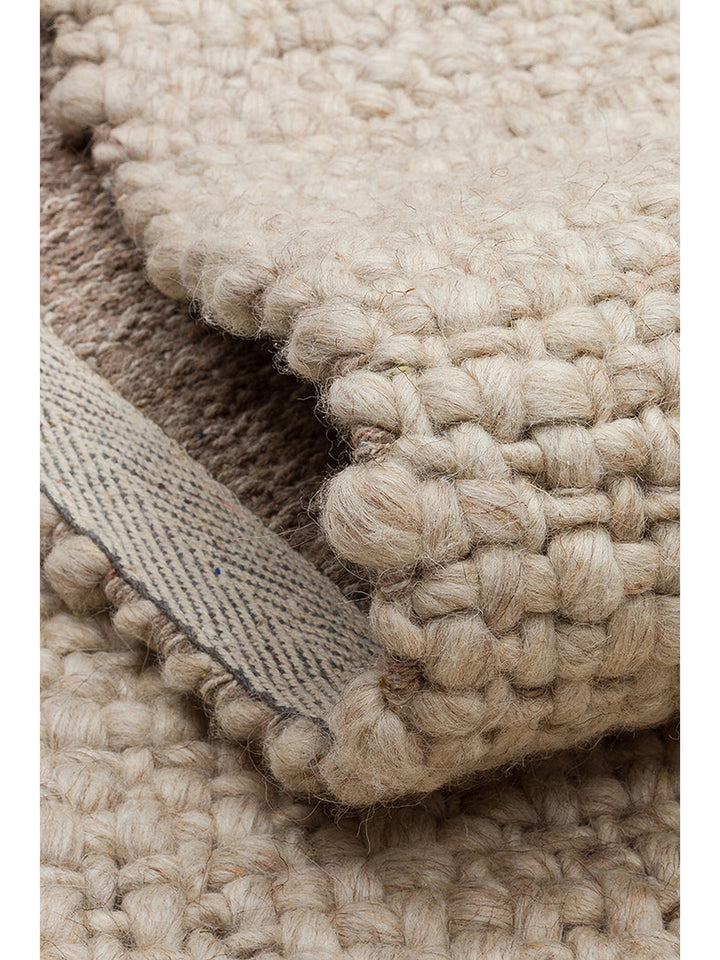 Viking Series 100% Natural Wool and Cotton Hand Woven Scandinavian Living Room Sitting Room Bedroom Carpet BEG