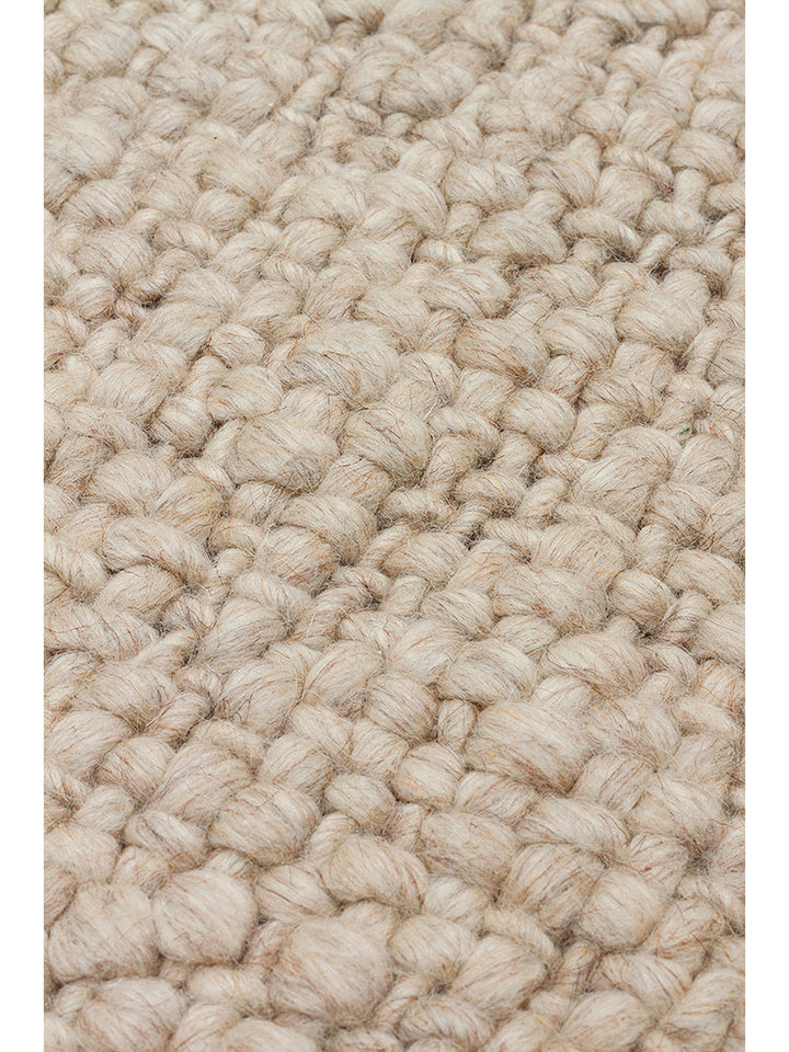 Viking Series 100% Natural Wool and Cotton Hand Woven Scandinavian Living Room Sitting Room Bedroom Carpet BEG
