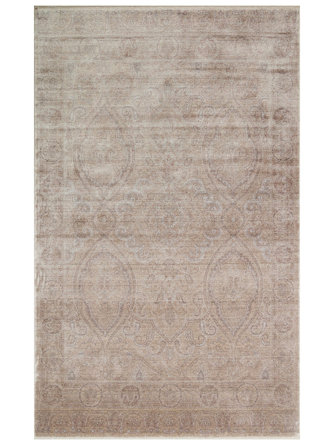 Çırağan %100 Naturel Özel Işıltılı El Emeği ile Özel Tezgahlarda Üretilen TENCEL™ Uşak Halısı 03 BEG - Carpetdocia
