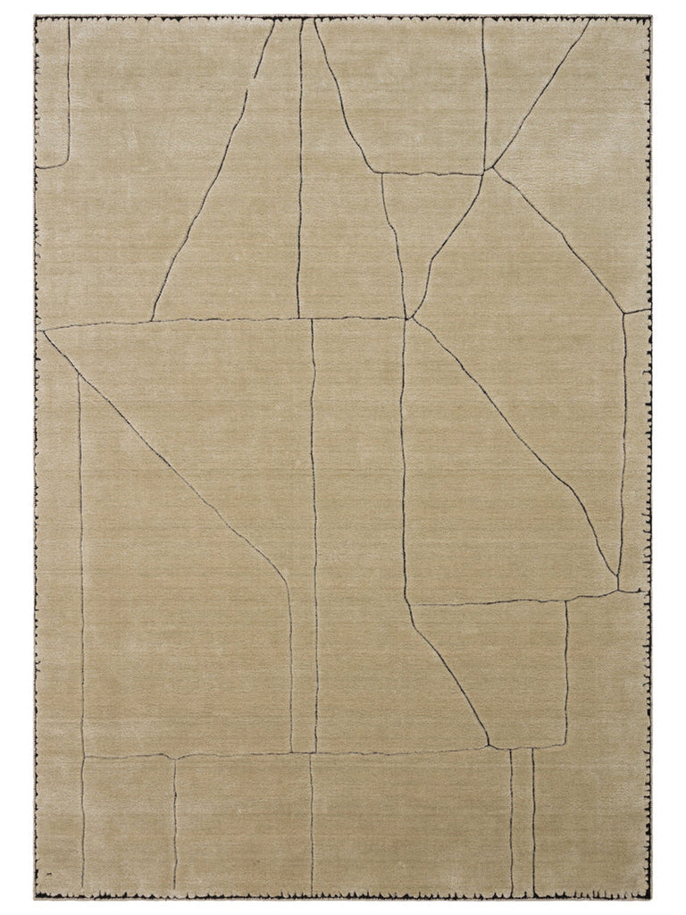 Dakar Serie handgeknüpfter Teppich aus Wolle, Rayon und Polyester Mischung BEIGE