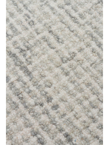 Tapis tissé à la main en mélange de laine et coton série Dublin SILVER