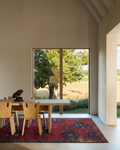 Tapis artisanal à métier noir de la série Göbeklitepe, fabriqué à la main avec de la laine 100 % Nouvelle-Zélande et orné de motifs anatoliens 02REDM