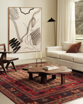 Tapis artisanal à métier noir de la série Göbeklitepe, fabriqué à la main avec de la laine 100 % Nouvelle-Zélande et orné de motifs anatoliens 08VIOLT