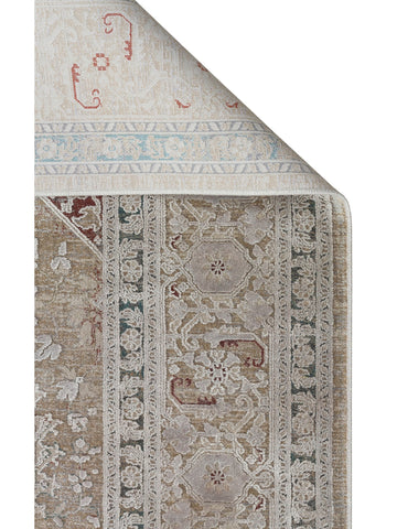 Golden Serisi %100 Naturel Yumuşak Dokulu Vintage Esintilere Sahip Sık Dokuma Salon Halısı 02 GREY - Carpetdocia
