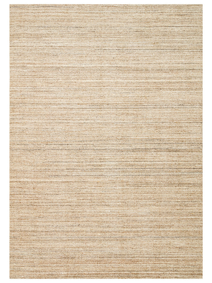 Helsinki Serisi %100 Naturel Yün ve Viskon El Dokuma Modern İskandinav Salon Oturma Odası Halı BEIGE - Carpetdocia