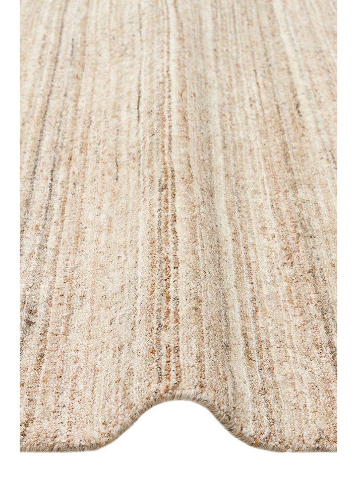 Helsinki Serisi %100 Naturel Yün ve Viskon El Dokuma Modern İskandinav Salon Oturma Odası Halı BEIGE - Carpetdocia