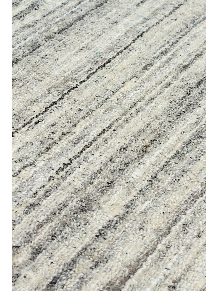 Helsinki Serisi %100 Naturel Yün ve Viskon El Dokuma Modern İskandinav Salon Oturma Odası Halı GREY - Carpetdocia