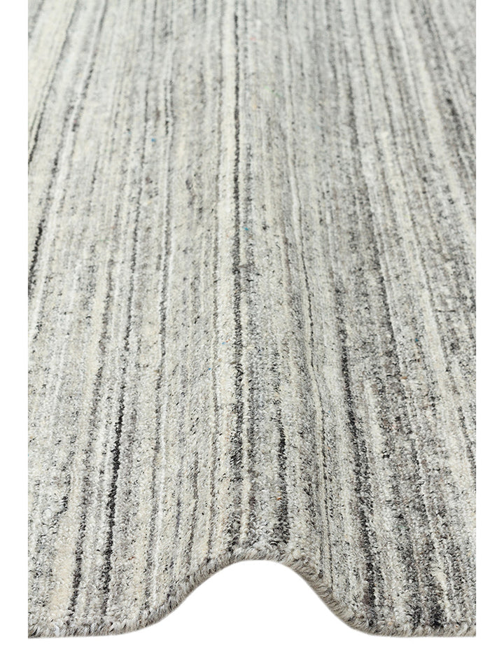 Helsinki Serisi %100 Naturel Yün ve Viskon El Dokuma Modern İskandinav Salon Oturma Odası Halı GREY - Carpetdocia