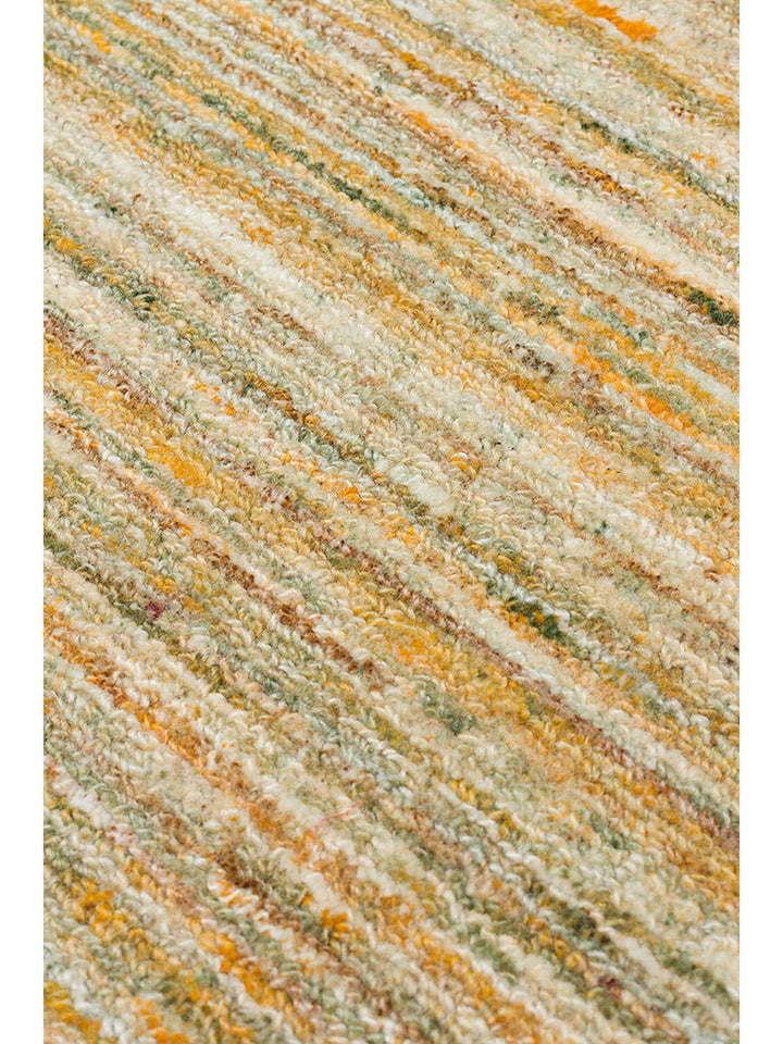 Helsinki Serisi %100 Naturel Yün ve Viskon El Dokuma Modern İskandinav Salon Oturma Odası Halı LIME - Carpetdocia