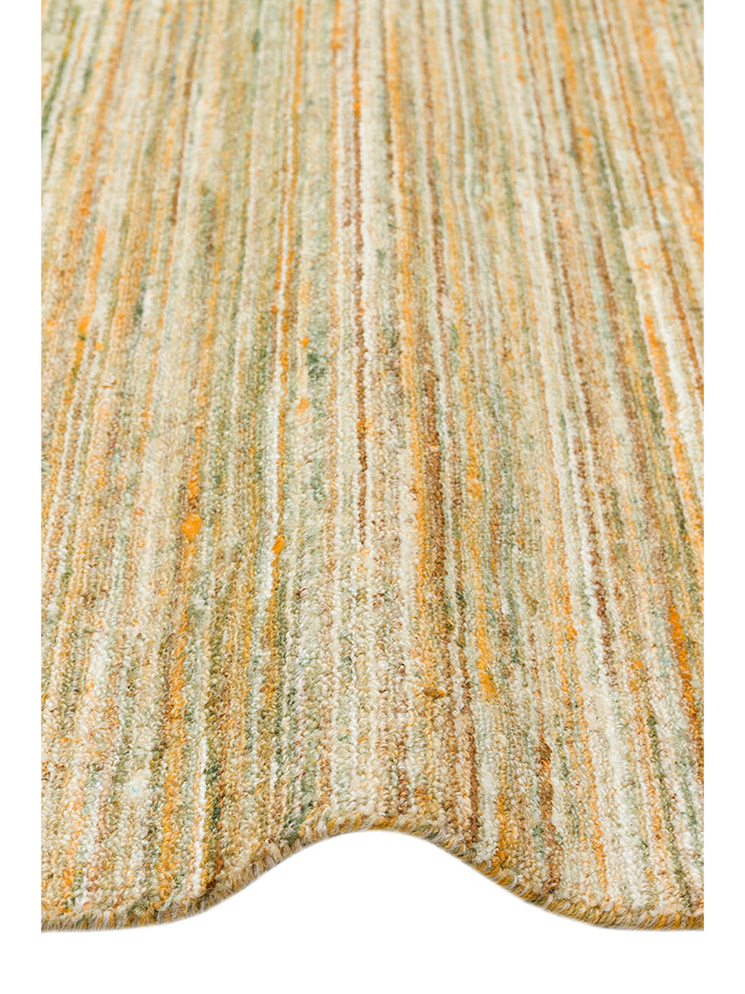 Helsinki Serisi %100 Naturel Yün ve Viskon El Dokuma Modern İskandinav Salon Oturma Odası Halı LIME - Carpetdocia