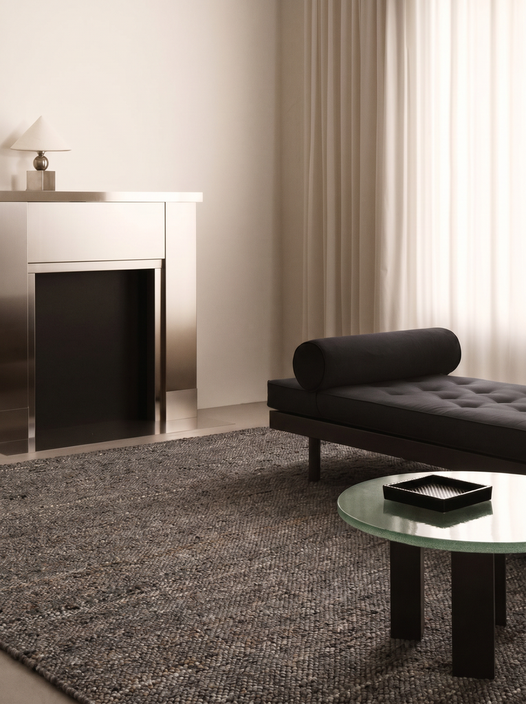 Jakarta Series Wool Polyester and Cotton Blend Handwoven Rug ANTHRACITE