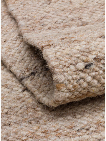 Tapis tissé à la main en mélange de laine, polyester et coton série Jakarta BEIGE