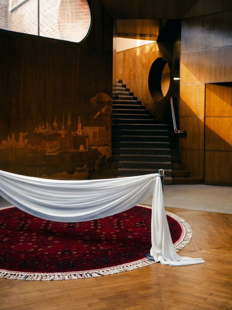 Tapis Uşak TENCEL™ à motif afghan Kabil, fabriqué à la main sur des métiers spéciaux 959 ROUGE Q