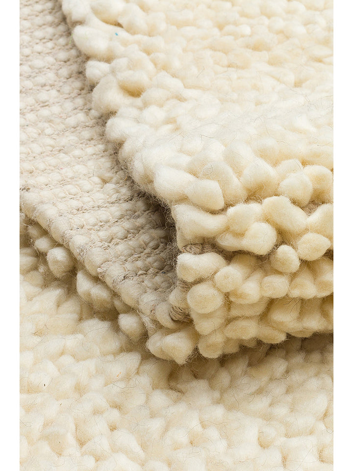 Kanin Serisi El Dokuma Shaggy Yumuşak Salon Oturma Odası Yatak Odası Halı IVORY - Carpetdocia