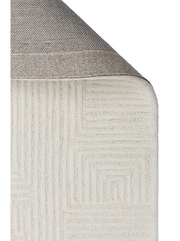 Milano Series Wool and Cotton Blend Handwoven Rug IVORY