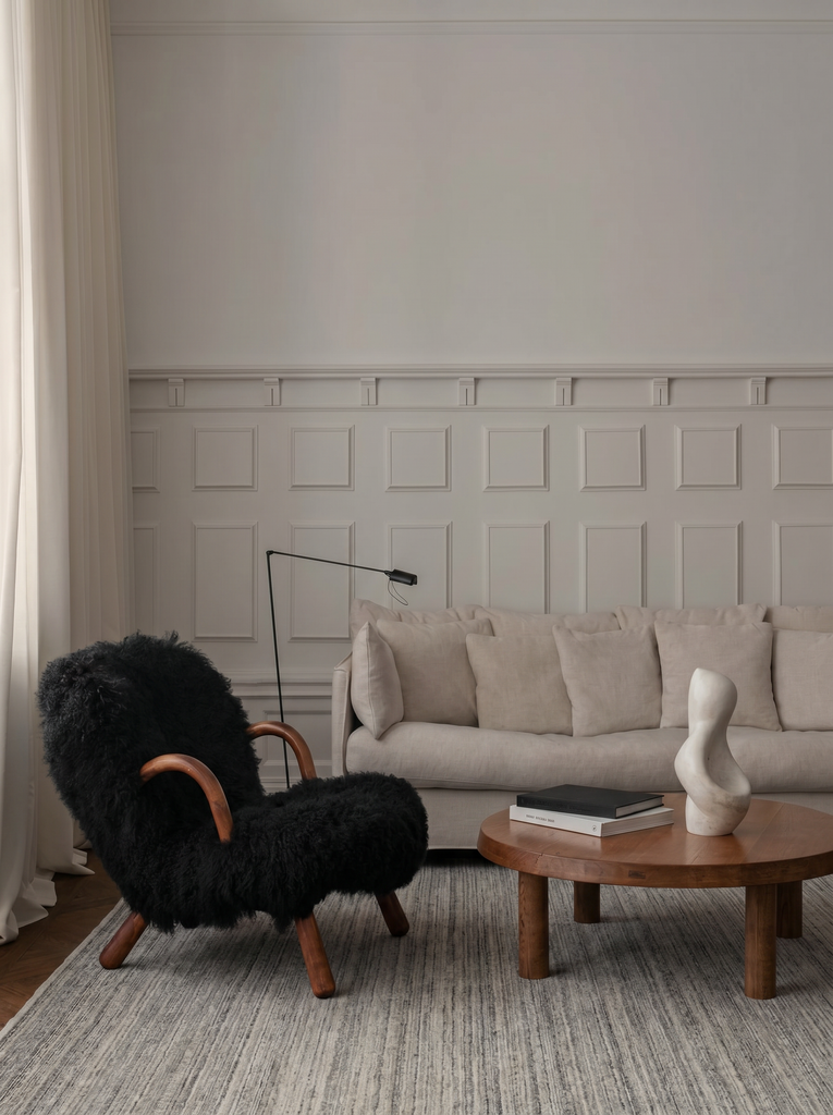 Helsinki Serie 100% natürliche Wolle und Viskose handgewebter moderner skandinavischer Wohnzimmer Sitzbereich Teppich GREY