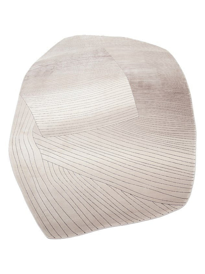 Monza Art Geometric Pattern High Quality Dense Weave Shiny Modern Living Room Rug 07 CREAM GREY