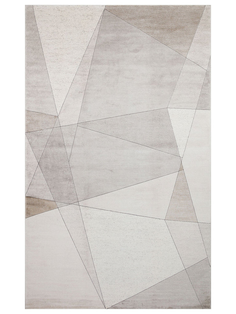 Monza Geometric Pattern High Quality Dense Weave Shiny Modern Living Room Carpet 07 CREAM GOLD
