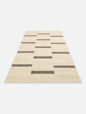 Oasis %100 Yün El Emeği ile Üretilen Kilim IVORY ESPRESSO açılı görünüm