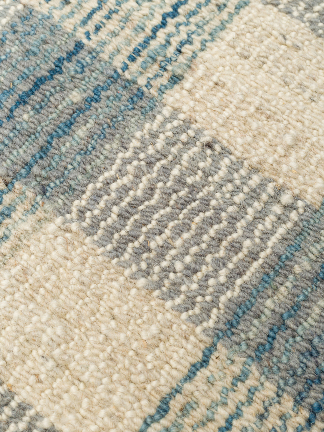 Oasis %100 Yün El Emeği ile Üretilen Kilim STONE BLUE doku detayı
