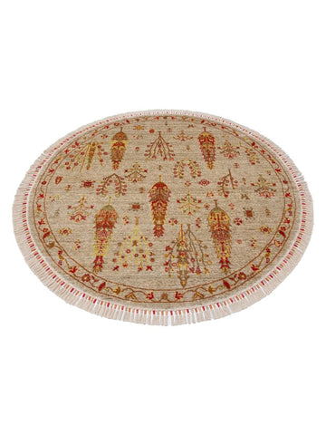 Oushak Carnaval Tapis Uşak Moderne TENCEL™ 100 % Naturel, Facile à Nettoyer, Fait Main 08 BEIGE AUTUMN Q  