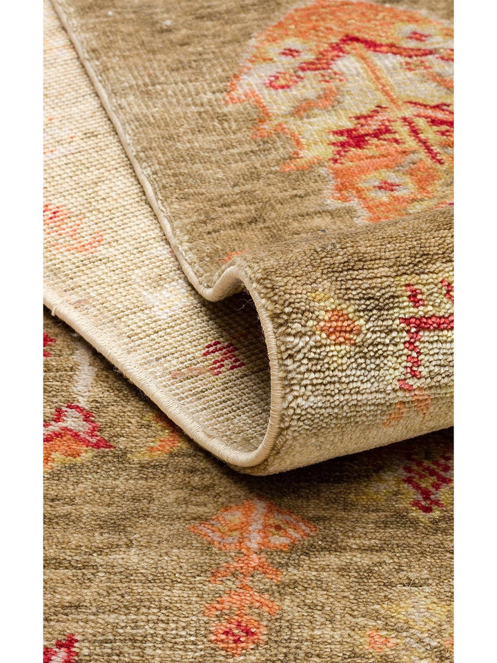 Oushak Carnaval 100% Natural Easy to Clean Handmade TENCEL™ Modern Uşak Carpet 08 GREEN AUTUMN