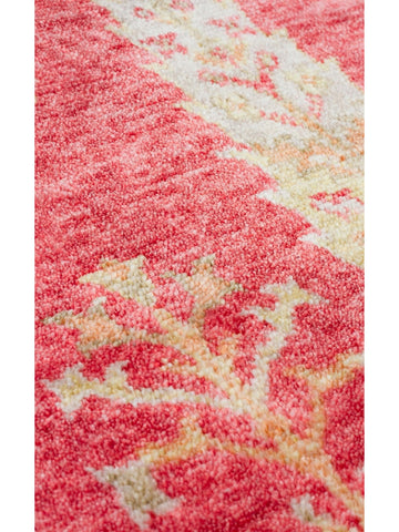 Oushak Carnaval Tapis Uşak Moderne TENCEL™ 100 % Naturel, Facile à Nettoyer, Fait Main 08 RED AUTUMN Q  