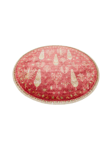 Oushak Carnaval Tapis Uşak Moderne TENCEL™ 100 % Naturel, Facile à Nettoyer, Fait Main 08 RED AUTUMN Q  