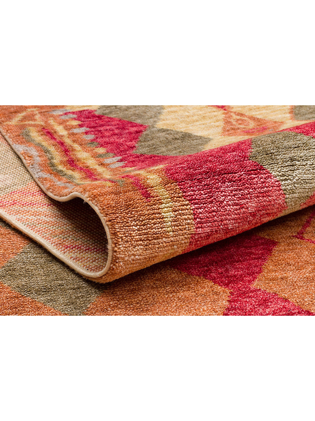 Oushak Carnaval %100 Naturel Kolay Temizlenir El Emeğiyle Üretilen TENCEL™ Modern Uşak Halısı 10 RED - Carpetdocia