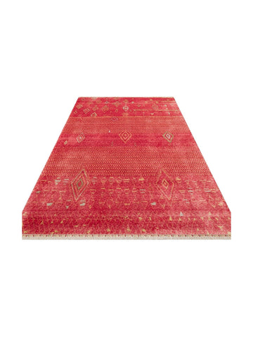 Oushak Carnaval سجادة أُشاق حديثة مصنوعة يدوياً من TENCEL™ 100% طبيعية سهلة التنظيف ZR 15 RED AUTUMN