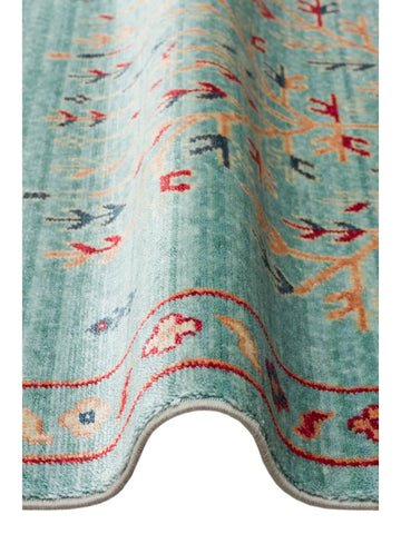 Oushak Carnaval 100% natürliche, leicht zu reinigende, handgefertigte TENCEL™ moderner Uşak-Teppich 22 TURQUOISE