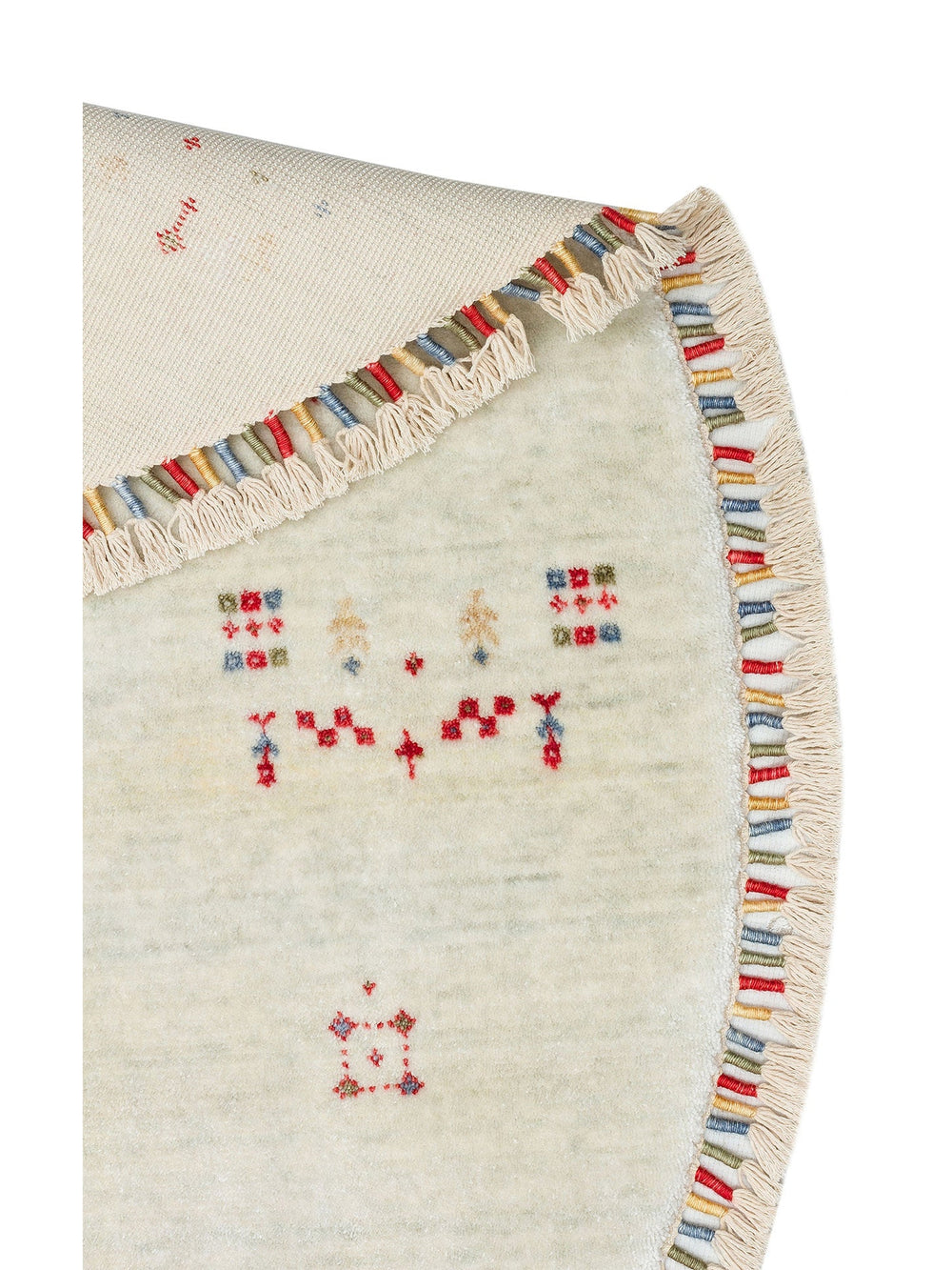 Oushak Carnaval %100 Naturel Kolay Temizlenir El Emeğiyle Üretilen TENCEL™ Yuvarlak Uşak Halısı 06 BEIGE Q - Carpetdocia