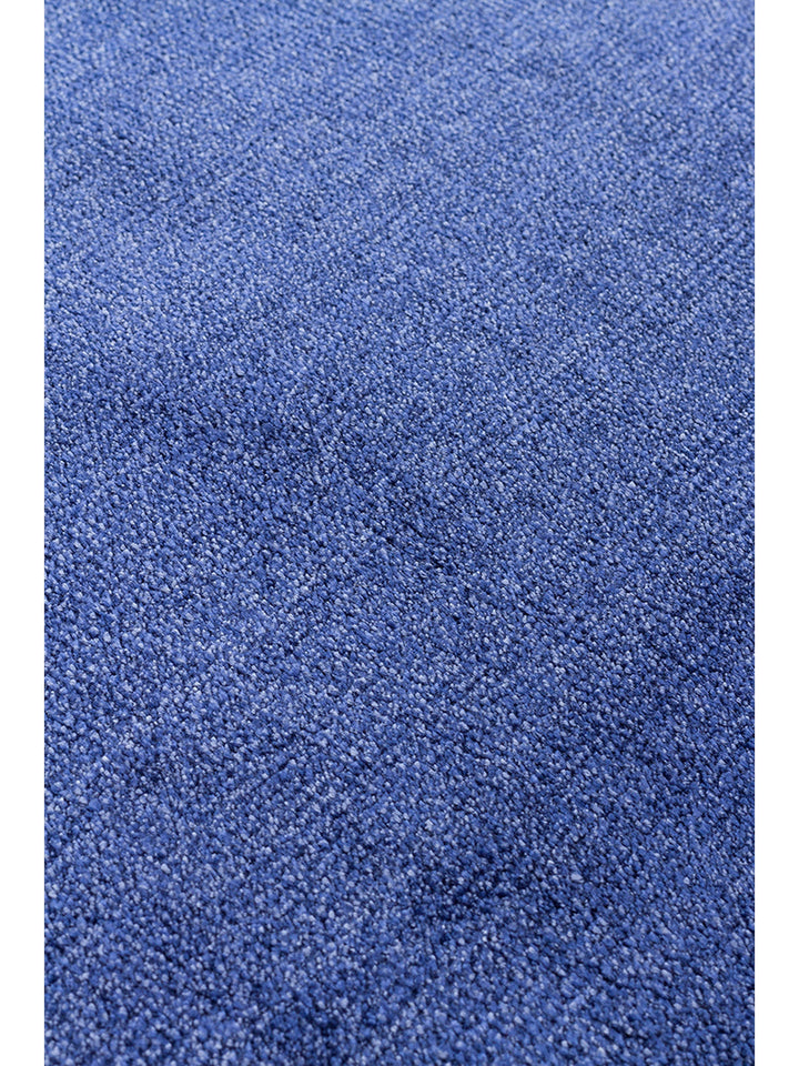 Queen Serisi %100 Naturel Viskon Parlak Modern El Emeğiyle Üretilen Salon Oturma Odası Halı MID BLUE - Carpetdocia