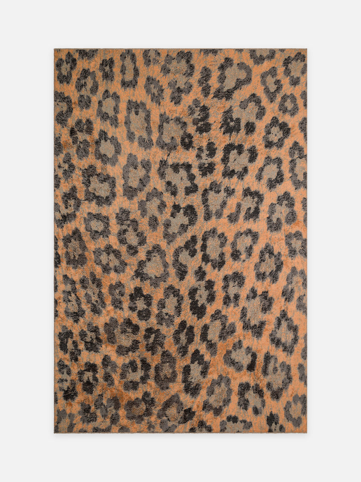 Ruggadocia Safari Leopar Desenli Halı kuşbakışı