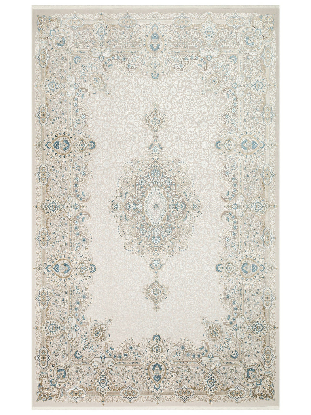 Üsküdar Serisi Yüksek Kaliteli Sık Dokuma Modern Salon Halısı 01 CREAM BLUE - Carpetdocia