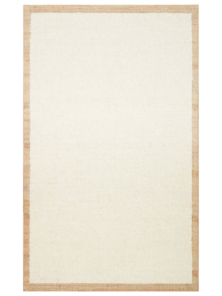 Urumchi %100 Naturel Yün Jüt Karışımı Oturma Odası Salon Koridor Mutfak El Dokuma Halı 01KREMNATURAL - Carpetdocia