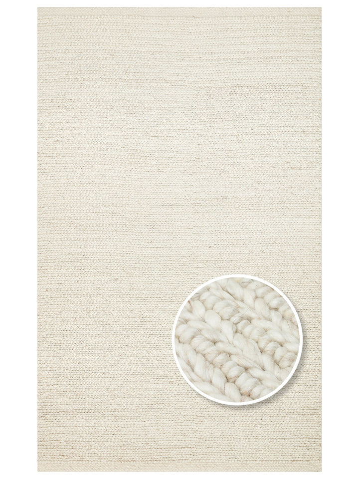 Woolstar %100 Naturel Kazak Desenli Salon Oturma Odası Koridor Antre El Dokuma Örgü Halı 07 L.BEIGE - Carpetdocia