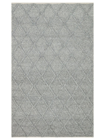 Woolstar %100 Naturel Kazak Desenli Salon Oturma Odası Koridor Antre El Dokuma Örgü Halı DIAMONDGREY - Carpetdocia