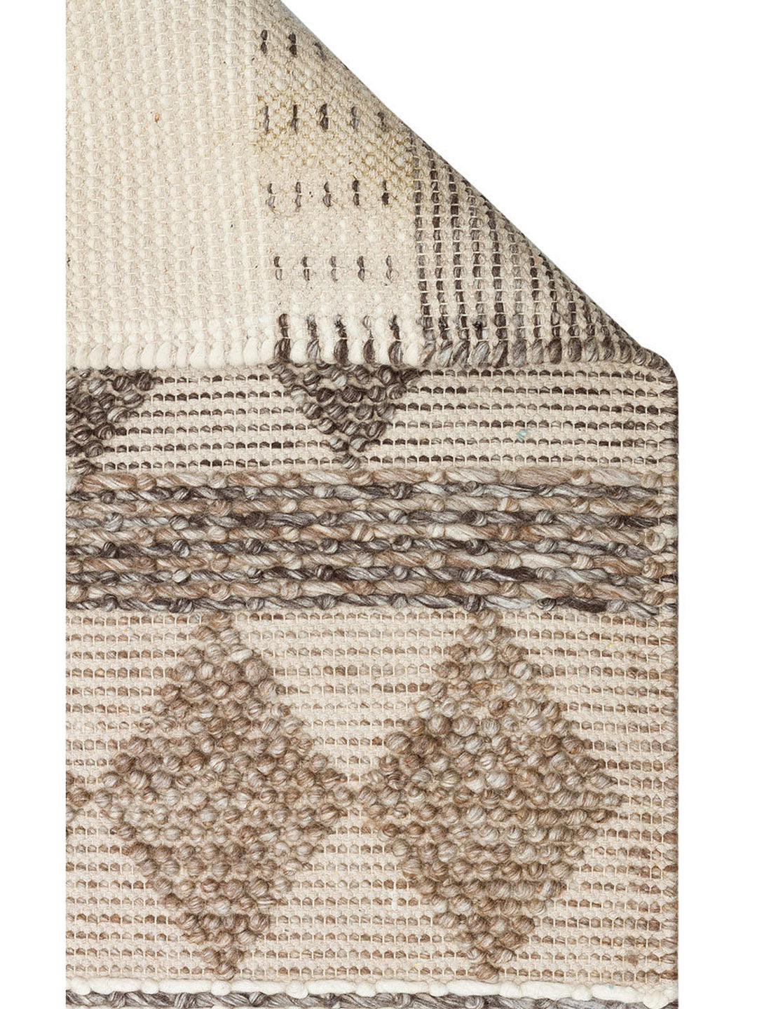 Woolstar %100 Naturel Kazak Desenli Salon Oturma Odası Koridor Antre El Dokuma Örgü Halı JD 01 GREY - Carpetdocia