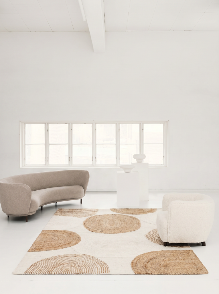 سجادة Woolstar 902NATWHITE مصنوعة يدوياً من صوف طبيعي 100% بنقشة كازاخية لغرفة المعيشة والممرات